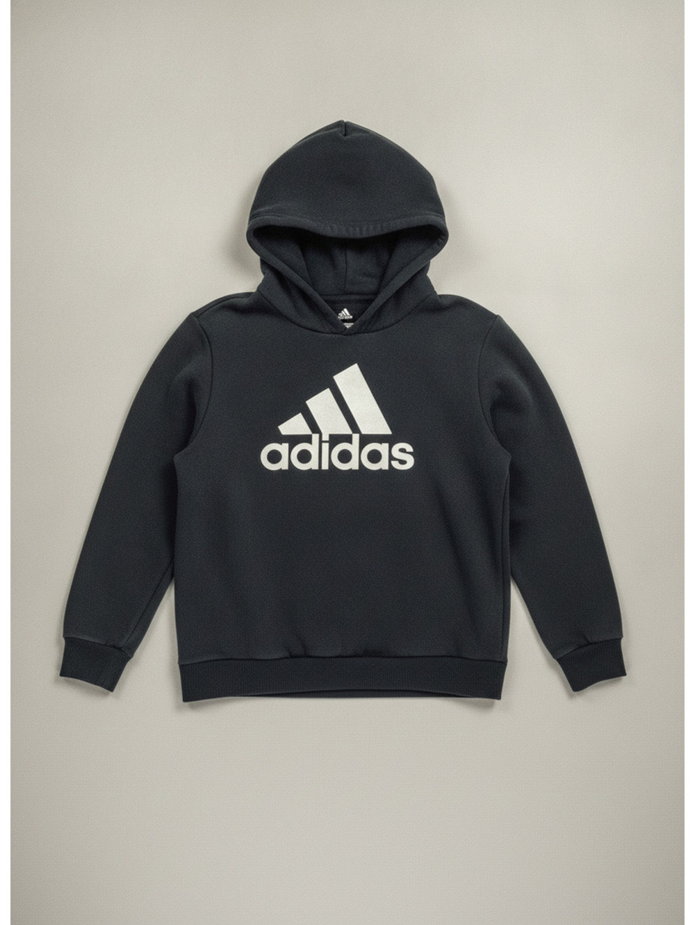 Adidas Kids Medium 10/12 Black Hoodie – Unisex Pullover Sweatshirt, GUC